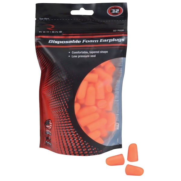 50 Pair earplugs in resealable bag 8" x5" x1.5"